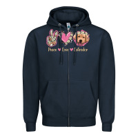 Navy Peace Love Labrador Zipper Hoodie - Jasminsmagicworld