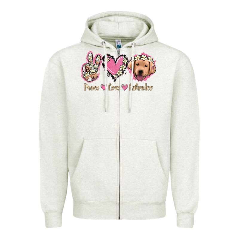 Peace Love Labrador Zipper Hoodie by Jasminsmagicworld | Teevron