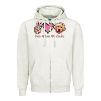 Oatmeal Heather Peace Love Labrador Zipper Hoodie - Jasminsmagicworld