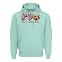 Seafoam Peace Love Labrador Zipper Hoodie - Jasminsmagicworld