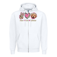 White Peace Love Labrador Zipper Hoodie - Jasminsmagicworld
