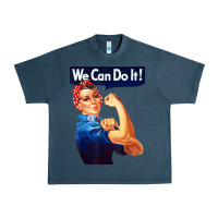 Midnight Navy rosie the riveter poster we can do it feminist retro Urban Heavy Tee - linhVisuals