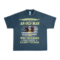 Never Underestimate An Old Man Us Navy Veteran Urban Heavy Tee | Teevron
