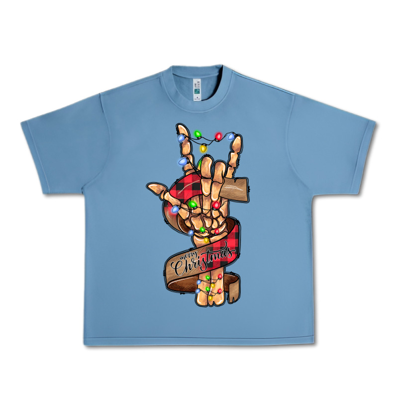 Merry Christmas Skeleton Hand Urban Heavy Tee by CowhideDigitalArt | Teevron