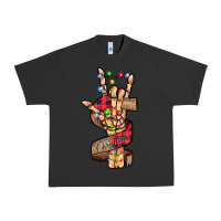 Pigment Black merry christmas skeleton hand Urban Heavy Tee - CowhideDigitalArt