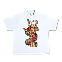 White merry christmas skeleton hand Urban Heavy Tee - CowhideDigitalArt