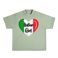 Oil Green italy flag for women italian girl Urban Heavy Tee - linhVisuals