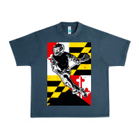 Midnight Navy lacrosse player maryland flag lax lacrosse stick retro Urban Heavy Tee - linhVisuals