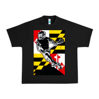 Black lacrosse player maryland flag lax lacrosse stick retro Urban Heavy Tee - linhVisuals