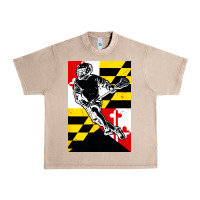 French Oak lacrosse player maryland flag lax lacrosse stick retro Urban Heavy Tee - linhVisuals