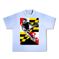Grape Ice lacrosse player maryland flag lax lacrosse stick retro Urban Heavy Tee - linhVisuals