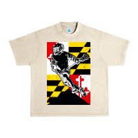 Sandshell lacrosse player maryland flag lax lacrosse stick retro Urban Heavy Tee - linhVisuals
