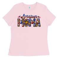Bubblegum Pink American mama Ladies Tee - CowhideDigitalArt