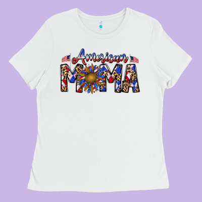 American Mama Ladies Tee Designed By Cowhidedigitalart