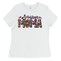 White American mama Ladies Tee - CowhideDigitalArt