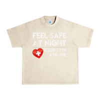 Sandshell feel safe at night sleep with a nurse tshirt Urban Heavy Tee - linhVisuals