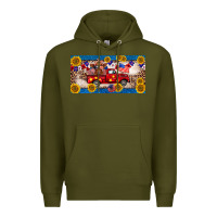 Army Green 4th of july truck cow license plate Premium Hoodie - BarkalooDesign