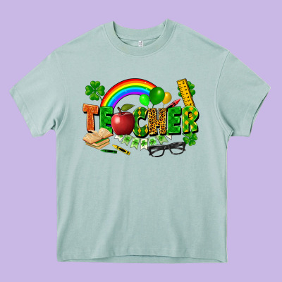 Teacher St Patrick Heavy Core Tee Designed By Fadigitalartstudio
