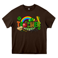 Chocolate Brown teacher st patrick Heavy Core Tee - FaDigitalArtStudio