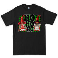 Black Ho Ho Ho Christmas Gnomes Premium Tee - FaDigitalArtStudio