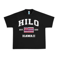 Black hilo hawaii hi vintage state athletic style t shirt Urban Heavy Tee - linhVisuals