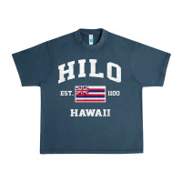 Hilo Hawaii Hi Vintage State Athletic Style T Shirt Urban Heavy Tee | Teevron