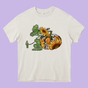 Sunflower Pumpkin Heavy Core Tee Designed By Ranaportraitstore