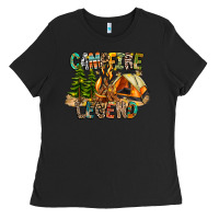 Black Campfire Legend Ladies Tee - CowhideDigitalArt