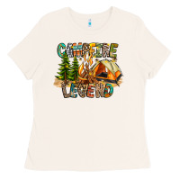 Bone Campfire Legend Ladies Tee - CowhideDigitalArt