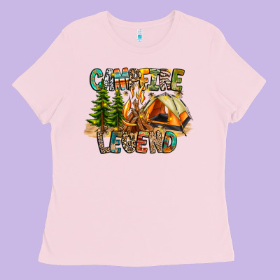 Campfire Legend Ladies Tee Designed By Cowhidedigitalart