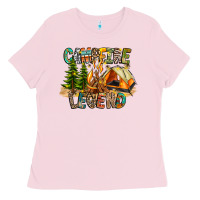 Bubblegum Pink Campfire Legend Ladies Tee - CowhideDigitalArt