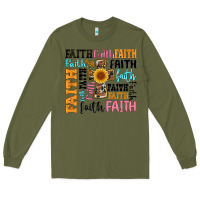 Army Green faith cross Long Sleeve Tee - Artiststas