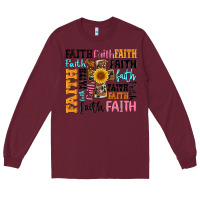 Burgundy faith cross Long Sleeve Tee - Artiststas