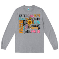 Heather Grey faith cross Long Sleeve Tee - Artiststas