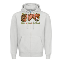 Dove Grey Peace Love Jack Russel Zipper Hoodie - Jasminsmagicworld