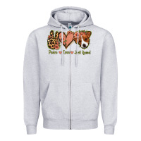 Heather Grey Peace Love Jack Russel Zipper Hoodie - Jasminsmagicworld