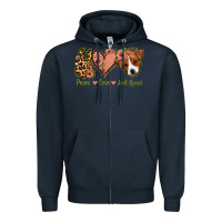 Navy Peace Love Jack Russel Zipper Hoodie - Jasminsmagicworld