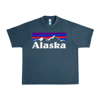 Midnight Navy alaska retro vintage mountains & outdoors wilderness state Urban Heavy Tee - linhVisuals