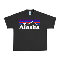 Pigment Black alaska retro vintage mountains & outdoors wilderness state Urban Heavy Tee - linhVisuals
