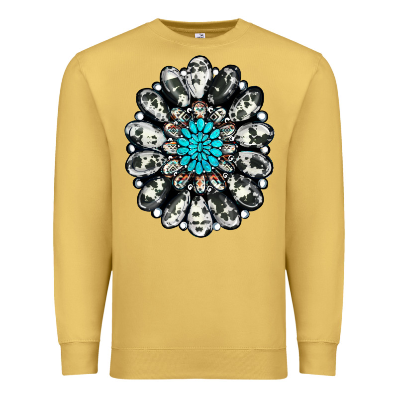 Cowhide Aztec Gemstone Premium Sweatshirt by RanaPortraitStore | Teevron