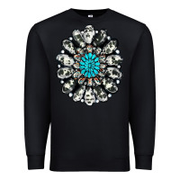 Black cowhide aztec gemstone Premium Sweatshirt - RanaPortraitStore