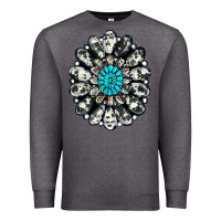 Charcoal Heather cowhide aztec gemstone Premium Sweatshirt - RanaPortraitStore