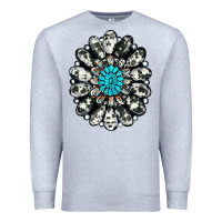 Heather Grey cowhide aztec gemstone Premium Sweatshirt - RanaPortraitStore