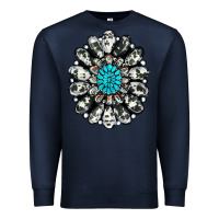 Navy cowhide aztec gemstone Premium Sweatshirt - RanaPortraitStore