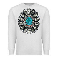 Oatmeal Heather cowhide aztec gemstone Premium Sweatshirt - RanaPortraitStore