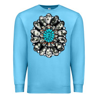 Ocean Blue cowhide aztec gemstone Premium Sweatshirt - RanaPortraitStore