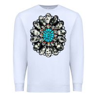 White cowhide aztec gemstone Premium Sweatshirt - RanaPortraitStore