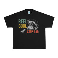 Mens Reel Cool Step Dad Fishing Funny Fathers Day Urban Heavy Tee | Teevron