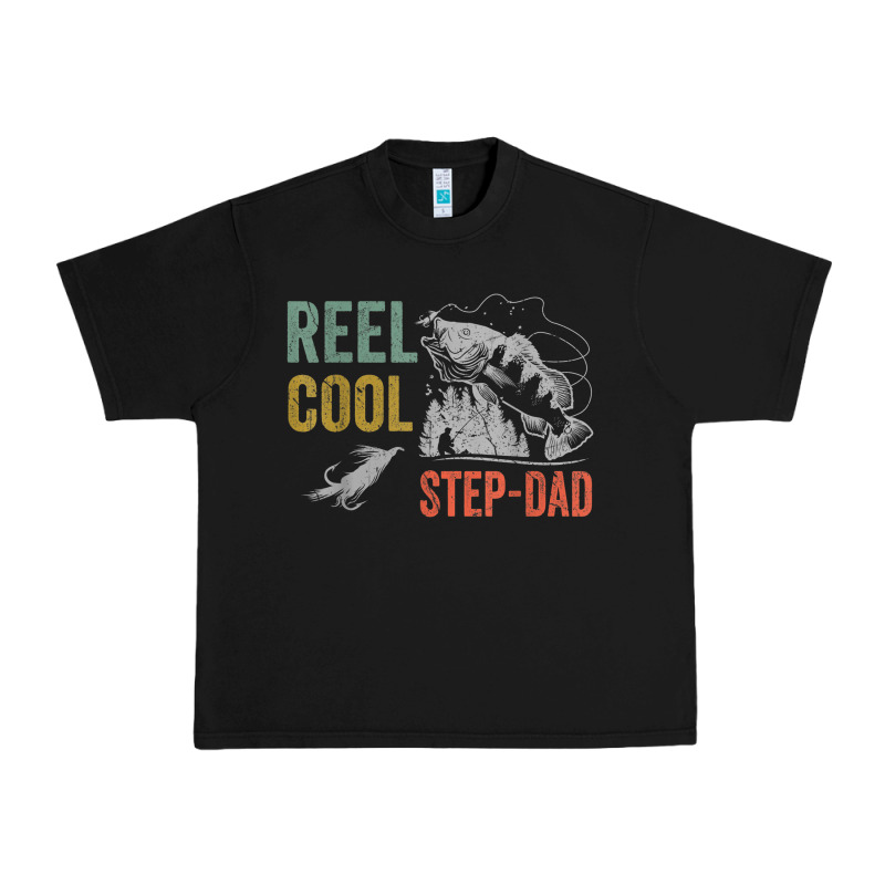 Mens Reel Cool Step Dad Fishing Funny Fathers Day Urban Heavy Tee by linhVisuals | Teevron