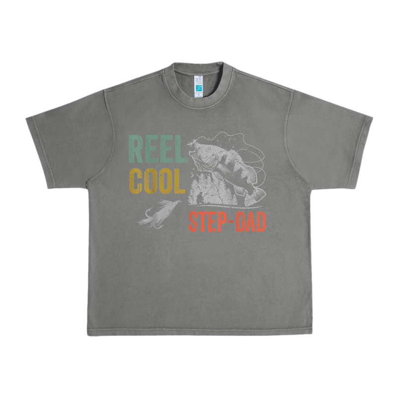 Mens Reel Cool Step Dad Fishing Funny Fathers Day Urban Heavy Tee by linhVisuals | Teevron